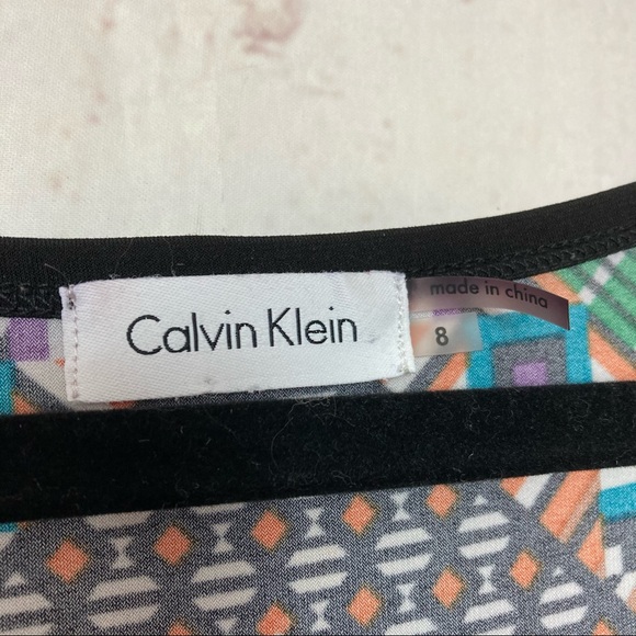 Calvin Klein Geometric Stretch Bodycon Dress - Picture 7 of 8